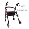 Tuffcare Freedom Lightweight Folding Aluminum Rollator Walker with 6-inch Wheels,