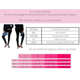 Rumor Has It Maternity Over The Belly Super Soft Support Relaxed Fit, Stretch Fit, Comfortable Leggings (Medium, Black-Charcoal (2 Pack))