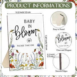 Maitys Baby Shower Party Seed Packets Favors for Guests Baby in Bloom Sign 100 Pcs Self Adhesive Envelopes Storage Decoration, No Seeds(Wild Flowers)
