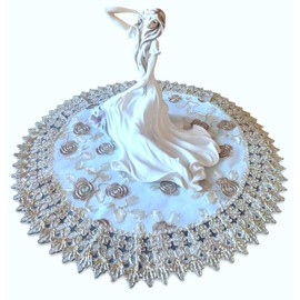 Galleria di Giovanni Doily 23 Inch Metallic Gold Rose Lace Victorian Table Topper Scarf