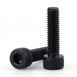 M6-1.0 x 25mm Socket Head Cap Screws, 12.9 Grade Alloy Steel, Black Oxide Finish, Full Thread, Coarse Thread, Allen Hex Drive, 25 pcs