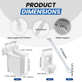 MILYARD 12 Inch Wire Shelf Brackets Kits, Closet Support Rod with Wire Shelf End Bracket and Down Wall Clips for Metal Shelving (Included Screws and Anchors)