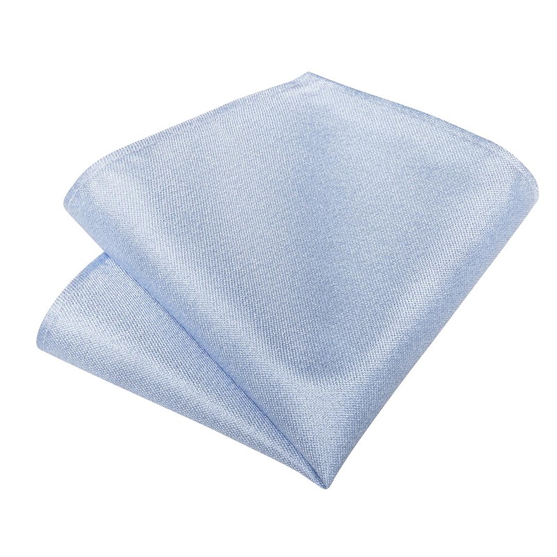DiBanGu Men's Tie Set Solid Color Sky Blue Necktie and