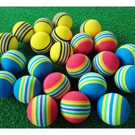 Golf Practice Urethane Sponge Ball 3 Colors Red Blue Yellow Set of 60 