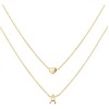 Baño Oro 14k Collar Mujer Doble Cadena Corazón Letra Regalo