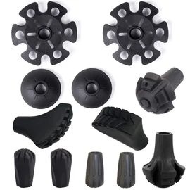 Diooid Accesorios generales para bastones de senderismo, juego de puntas de goma de repuesto extraíbles para nieve y barro para bastones de senderismo, se adapta a la mayoría de bastones de senderismo estándar (paquete de 12)