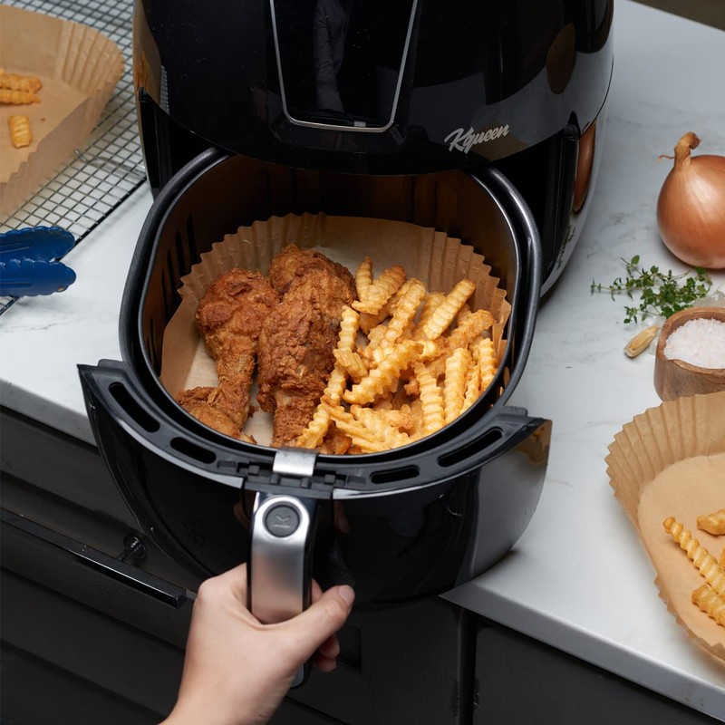 GUSTO [8 Inch - 125 Count] Square Air Fryer Liners