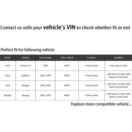 HHCM 2pc Front Lower Ball Joints with Dana 35 Axle K8563 for Ford Ranger 1990-1993 4WD, Explorer 1991-1993 4WD, Bronco II 1990 4WD, Lower Ball Joint Kit for Mazda Navajo 1991-1993 4WD