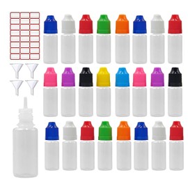 Xiaonan 10 ml 30 ml 50 ml 100 ml 120 ml Empty Plastic Dropper Bottles + Funnel (Bottles + Caps + Tips + Funnel + Empty Labels)