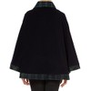 Oxfords Cashmere Tartan Trim Cape, Black Watch