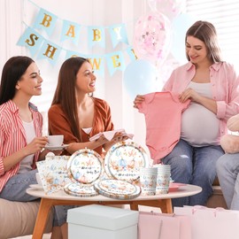 Fall Pumpkin Gender Reveal Decorations,80Pcs What Will Our Little Pumpkin Be Gender Reveal Tableware Set Orange Autumn Plates,Napkins and Cups for Girl or Boy Baby Shower Party Disposable Supplies