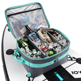 YVLEEN Waterproof Paddle Board Cooler Bag, 25L Capacity, Gray, PVC Material, Multi-Functional Design