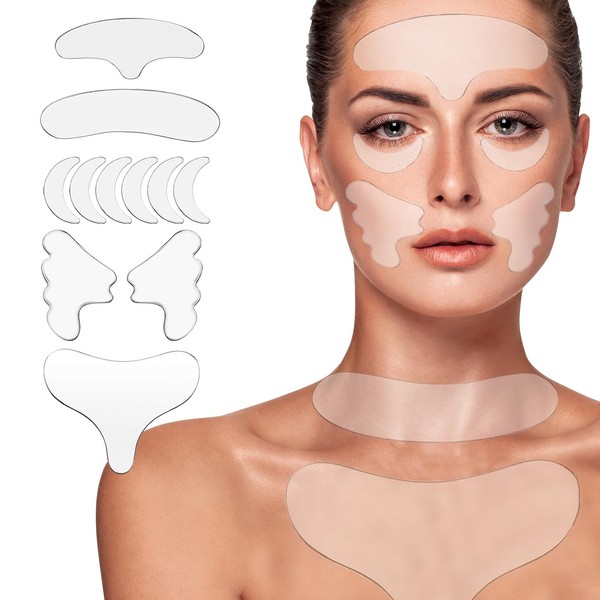 Forehead & Neck Wrinkle Patches, Reusable Silicone Face Patches for