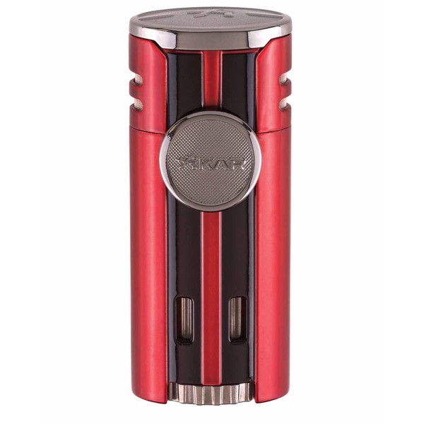 Xikar High Performance HP4 Quad Flame Cigar Lighter in an Attractive Gift Box Daytona Red