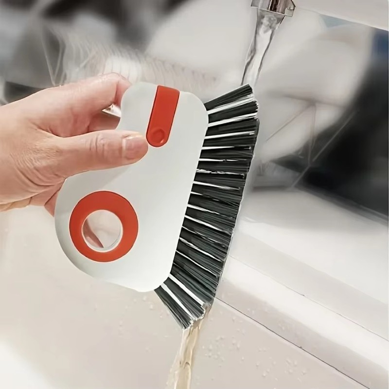 2-in-1 Window Track Cleaning Brush with Built-In Scraper – Handheld