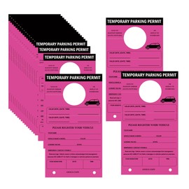 100 Pack Temporary Parking Permit Tags for Parking Pass - 7.75" x 4.25" Temporary Car Hanging Tag for Mirrors