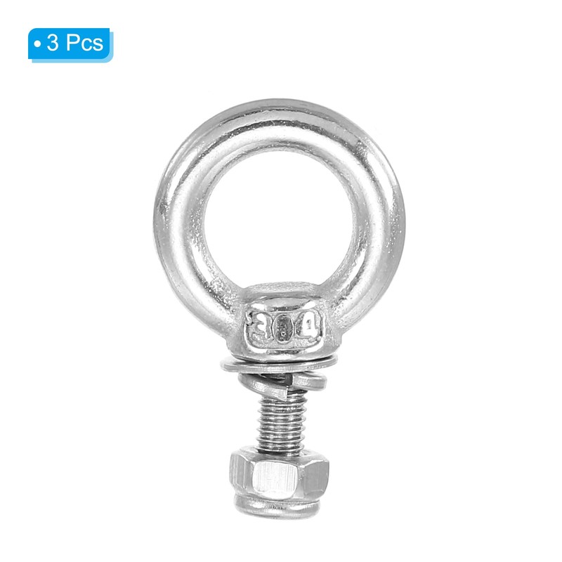 PATIKIL M4 x 10 mm Lifting Shoulder Eye Bolt, 3