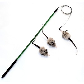 Litterboy Combo - 18" Rod with Whisker Mouse + 2 Whisker Mouse Refills