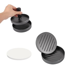 ANMEISH Burger Press with 100 Wax Paper, Aluminum Meat Patty Hamburger Press, Non-Stick Burger Maker for BBQ, Baking, Stuffed Burgers, Beef Burger