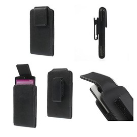 DFV mobile - Magnetic Leather case Belt Clip Rotary 360 for Spice Mi-349 Smart Flo Edge - Black