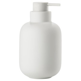 Zone Denmark Sensu Soap Dispenser for Liquid Soap, Pump Dispenser for Bathroom, Stoneware/Ceramic, Scandinavian Design, 300 ml, Height 13 cm, White