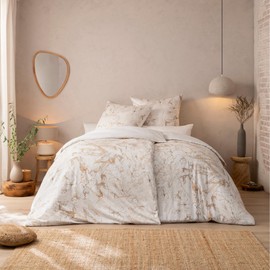 Estella Raphael Reversible Bed Linen + Free Pillowcase Mako Satin Natural Size 1x 135 x 200 cm + 40 x 80 x 80 + 80 cm