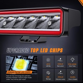 Nilight LED Light Pods 6.5 Inch 2PCS 30W 3250LM Spot Light Bar LED Fog Light w/ 16AWG Wiring Kit for Driving Light Bumper Light Reverse Light Auxiliary Light on Truck ATV UTV Jeep