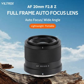 VILTROX 20mm F2.8 f/2.8 AF Lens for Nikon Z Mount, Wide-Angle Full-Frame Auto Focus Lens Compatible with Nikon- Z Mount Mirrorless Cameras Z8 Z9 Z6 Z7 Z6 II Z7II Z5 Z5II ZFC Z30