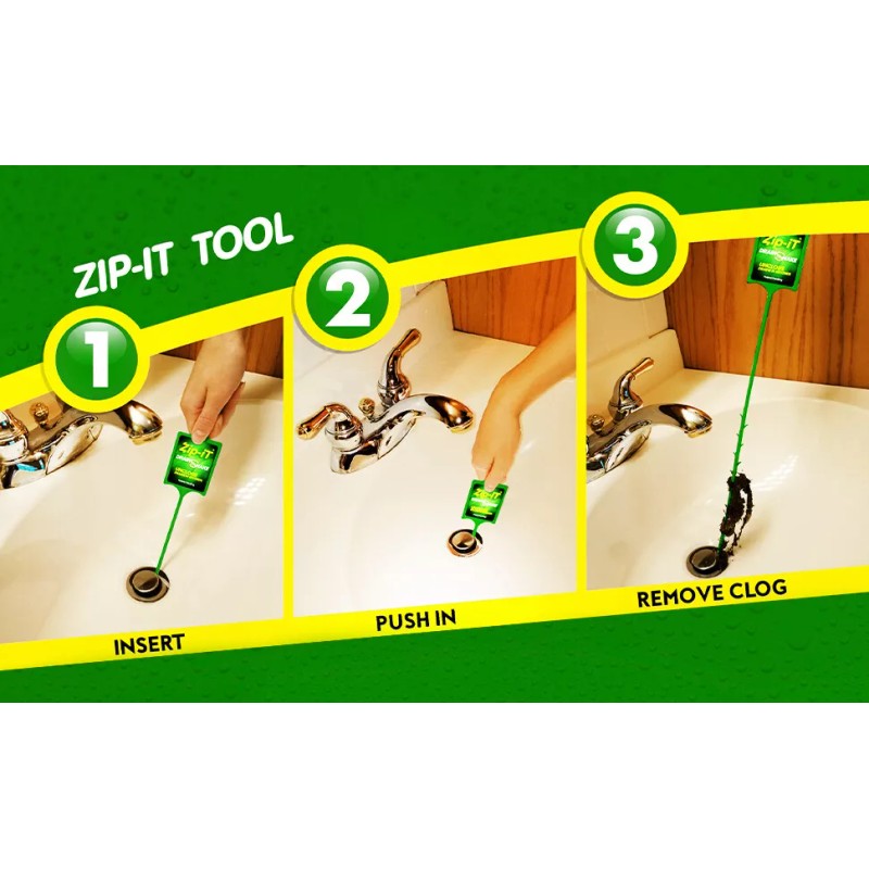 ZIP-IT ZIP IT DRAIN CLEANER, 1-Pack Plastic Drain Stick Hair