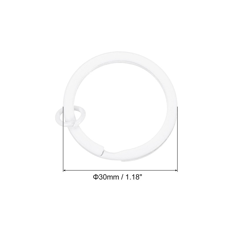 Sourcing Map 10Pcs Metal Split Keychain Rings, Round Flat Key
