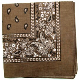 Kaiser Novelty Bandanas Paisley Cotton Bandanas (Brown 22 X 22 in)