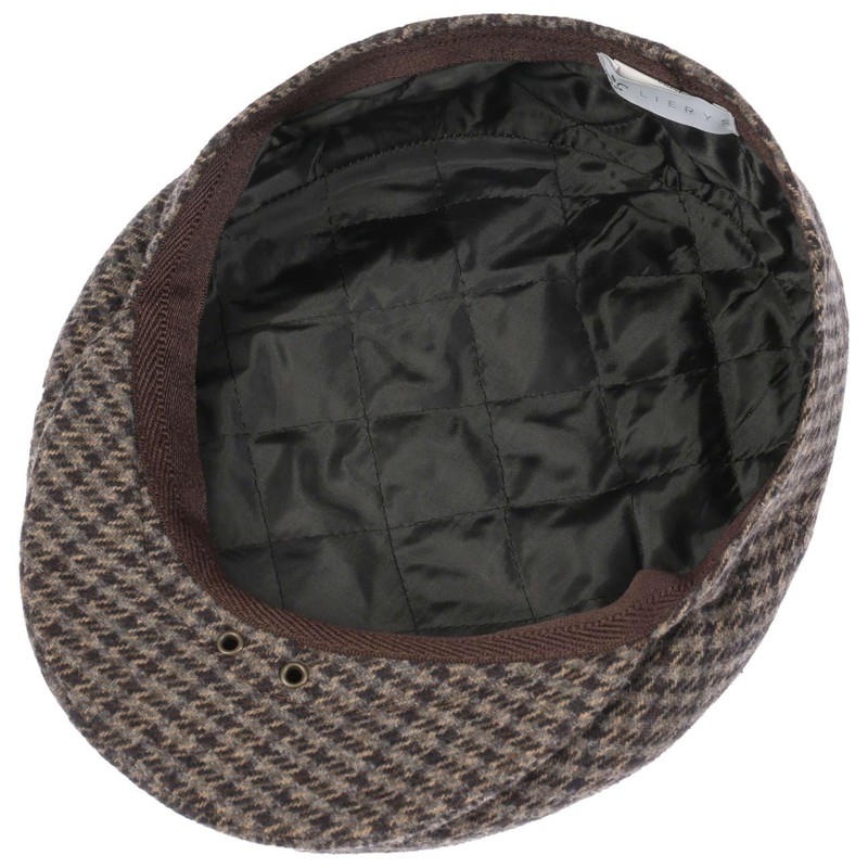 LIERYS Britain Flat Cap Houndstooth Multicoloured Made in Italy Men's