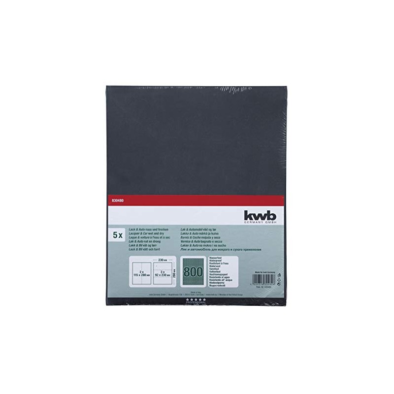 kwb Waterproof Sandpaper Sheet, 230 x 280 mm, Made of