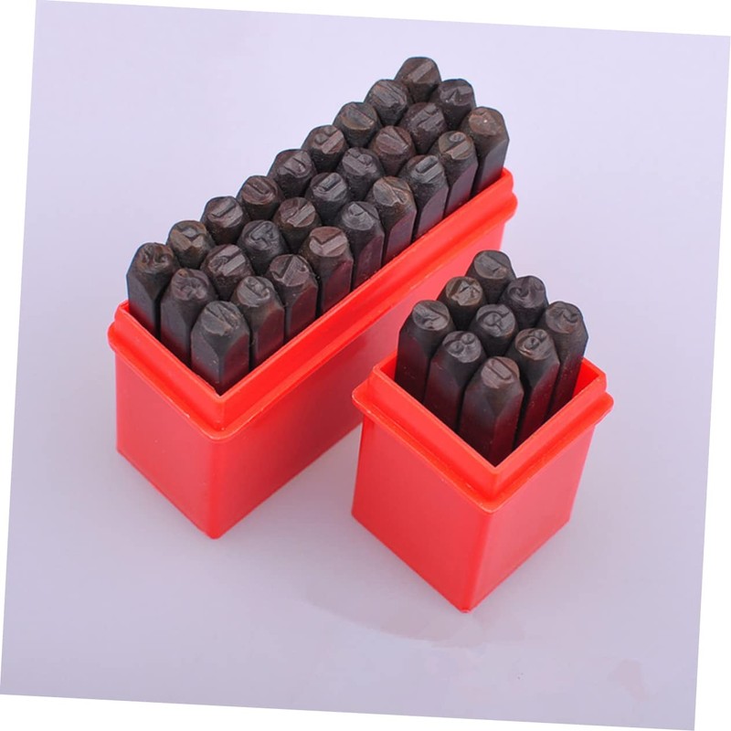 NUOBESTY 36pcs Carbon Steel Letter and Number Punch Set Stamping