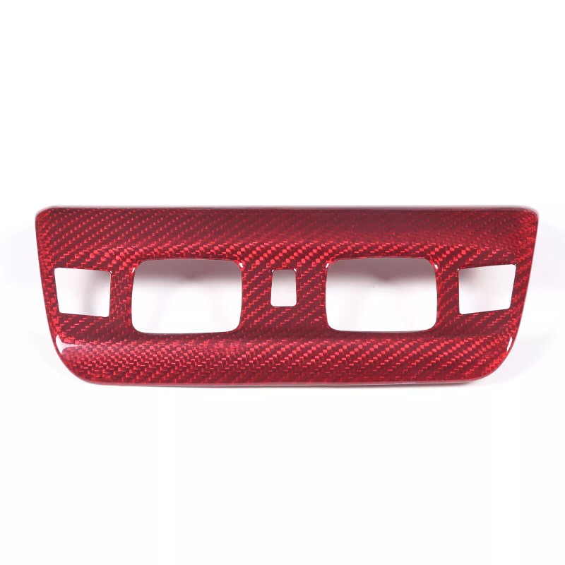 autopart2021 Red Carbon Fiber Reading Light Cover Trim Frame For