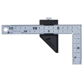 Shinwa Sokutei 12433 Thick Wide Width Silver 5.9 inches (15 cm), 8 Level Scale with Stopper