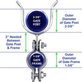 1-3/8" x 2-3/8" Chain Link Fence Gate Fork Latch - Fence Gate Latch - Galvanized Fence Gate Latch with Hole for Padlock