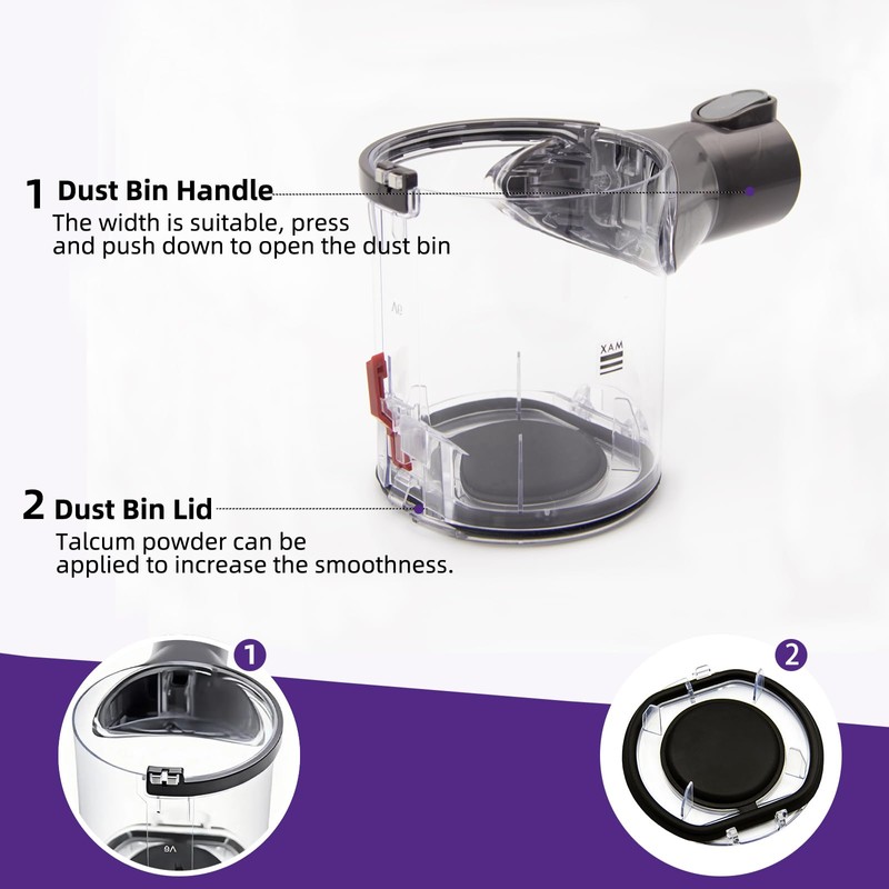 Yangugu Dust Bin Replacement for DysonV6 DC58 DC59 DC62 DC74