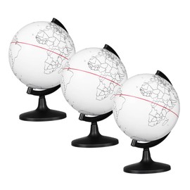 Operitacx 3pcs Doodle Globe Blank Model Decor Poster Random Jumbo Levitating Earth Globes Educational World Globe Stuff The Gold Talk Plant Removable Bulletin Map White