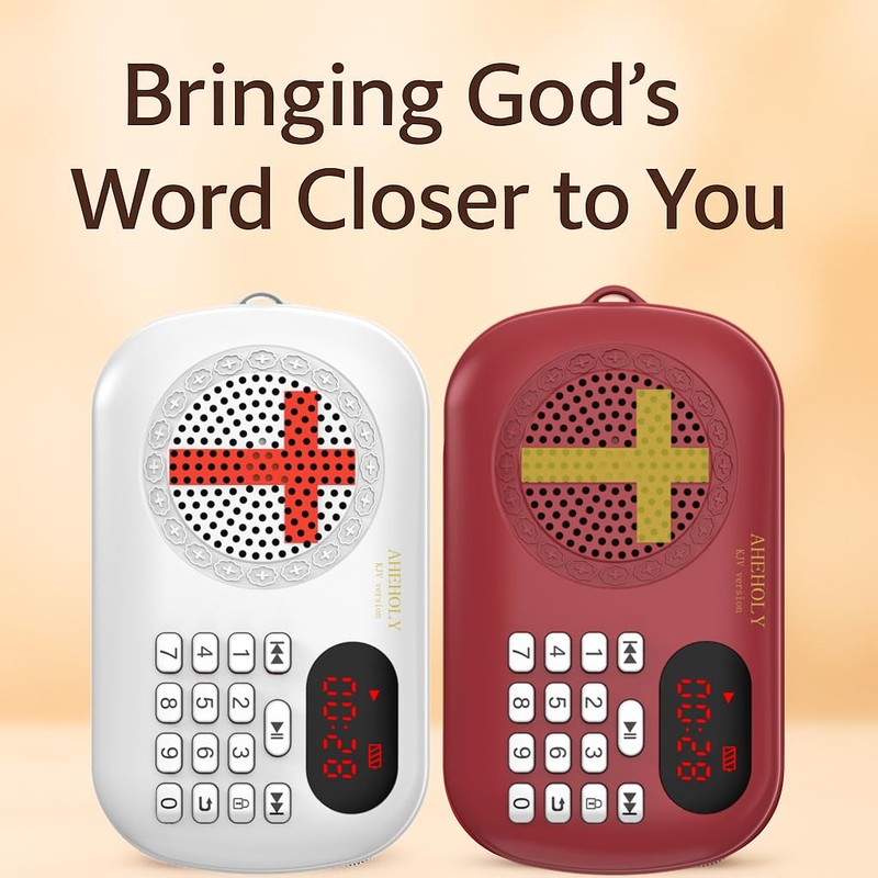 AHEHOLY KJV Audio Bible Player – Rechargeable, Loud & Clear