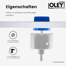 Centring Aid for Hole Saw - Recessed Spotlight Hole - Drilling Aid for Spot Cutouts - Install Larger Spotlights in the Ceiling Size 65 mm