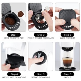 Reusable Coffee Pods Coffee Capsule Converter Refillable Coffee Capsule Adapter Compatible with Dol*e Gu*to Piccolo XS/EDG 305/EDG 606. /EDG 466 /Genio S/Mini (1 Capsule)