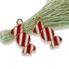 Hackberry Creek 10 Peppermint Candy Charms - Enamel Christmas Pendants