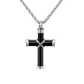 CharmSStory Cross Memorial Cremation Ashes Urn Pendant Necklace Keepsake Urn Jewelry