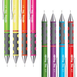 rOtring Tikky Mechanical Pencils - 0.5mm & 0.7mm - HB - Assorted Barrel Colours - Pack of 4