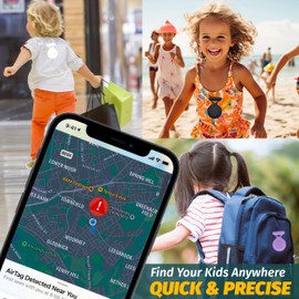 AirTag Case with Safety Pin | Attach Hidden in Toddler, Kid and Elderly Dress | Upgraded Waterproof, Anti-Lost & Dustproof Design | AirTag 2021 Compatible (Black - 1 Pack)
