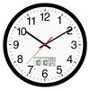 Koosome Digital Wall Clock with Lighted LCD Display Temp, Week,