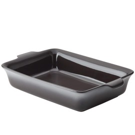 Anolon Vesta Baking Dish/Lasagna Pan/Ceramic Rectangular Bakeware, 9 Inch x 13 Inch, Graphite Gray