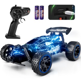 Tecnock RC Car for Kids, USB-C Direct Charging, RC Toy, Car, Off-Road, 2.4Ghz RC Car, Birthday Gift (Blue)