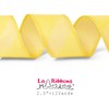 LaRibbons Yellow Linen Wired Ribbon, 2.5 Inch x 12 Yard